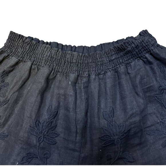 Johnny Was Los Angeles Linen Embroidered Pants Black L - Picture 5 of 7